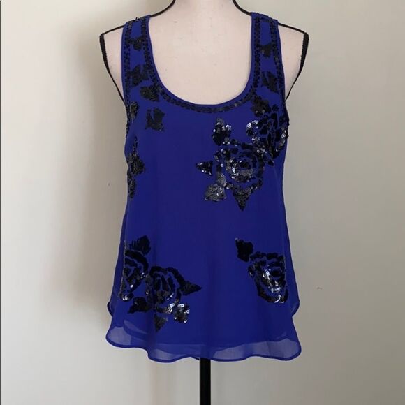 MM COUTURE by MISS ME Blue Sleeveless Tank Top S - Picture 2 of 16